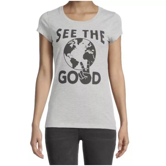 Wound Up women t-shirt size xxl (19) jr See the Good Gray top world - Picture 2 of 4